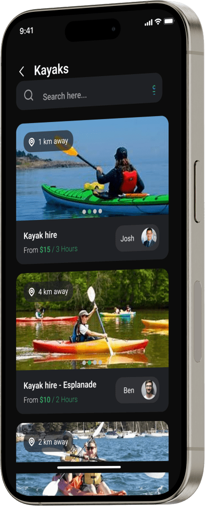 A kayak Rental app